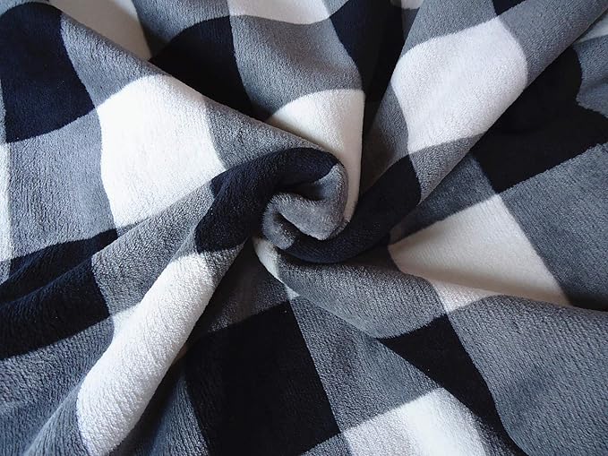 UKELER Buffalo Check/Plaid Throw Blanket 60''×50'' for Couch- Ultra Soft Plush Flannel Fleece Sherpa Throw Bed Throws for Kids and Adult-Ruum Studio Home