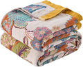 Boho Throw Blanket Reversible Muslin Bohemian Tapestry, Flower Decorated Bohemian Sofa Blanket, Lightweight Breathable 100% Cotton Throw Blanket, Chair Blanket, 50"x60"-Ruum Studio Home