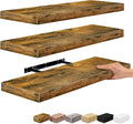 Sorbus Floating Shelves for Wall - 24" Bathroom Shelves, Wall Decor for Bedroom, Kitchen, Living Room, Home Decor & Book storage - Mounted Floating Shelf with Invisible Brackets (Rustic Brown, 3 Pack)-Ruum Studio Home