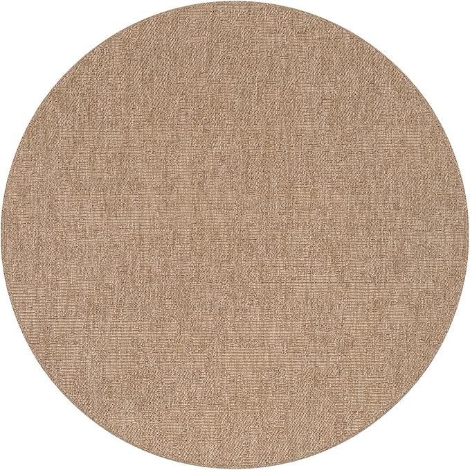 CAMILSON Easy Jute Round Rug 6ft Indoor Outdoor Natural Color Fiber Area Rugs for Living Room Patio and Kitchen Rug Solid Boho Woven Design Easy-Cleaning Washable Outside Carpet Alfombras (6 Round)-Ruum Studio Home
