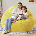 Hobestluk 4.5FT Bean Bag Chair Giant Bean Bag Chair with Filler Included Adult Bean Bag Chairs with Removable Cover for Bedroom Living Room - (Jumbo, Yellow)-Ruum Studio Home