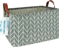 LANGYASHAN Rectangular Storage Bin Collapse Canvas Fabric Cartoon Storage Basket with Handles for Organizing Home Kitchen Boys and Girls Toys Office Closet Shelf Baskets (Rec Grey Point)-Ruum Studio Home