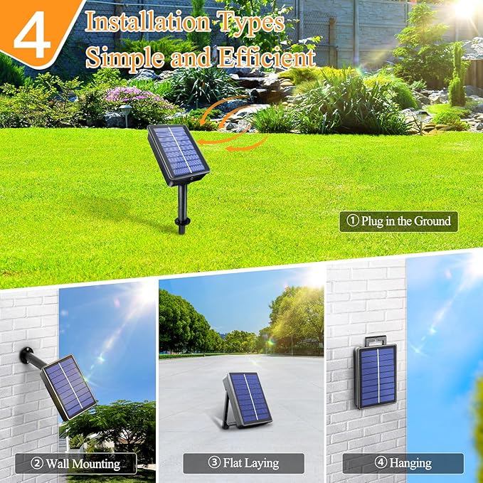2 Pack Solar String Lights Total 240LED 80FT, IP67 Waterproof Solar Lights for Outside with 8 Modes, Upgraded Solar Panel Fairy Lights for Garden Party Wedding Decorations (Cool White) …-Ruum Studio Home