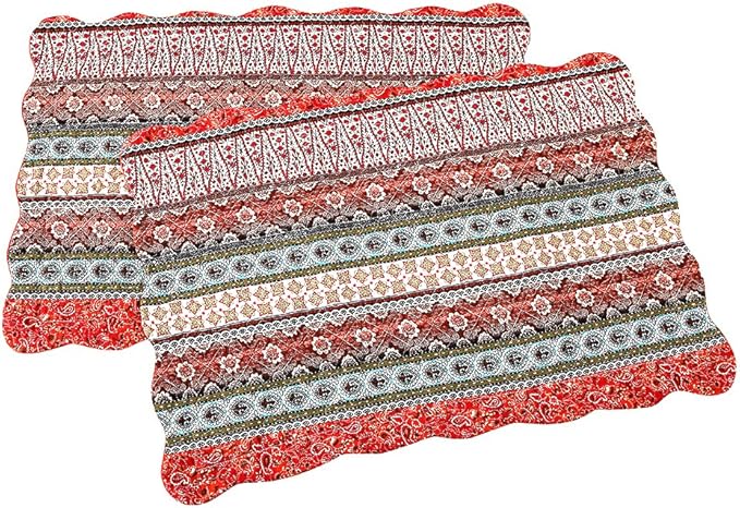 NEWLAKE Quilted Cotton Bed Pillowcases,Striped Classical Style, 2 Pieces, 20x36 Inch-Ruum Studio Home