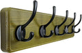 Dseap Coat Rack Wall: Patented, Heavy-Duty, 5-Double-Hooks Wooden Wall Mounted Coat Rack Coat Hanger Hook Rail for Winter Coats Hat Jacket Clothing, Weathered Green-Ruum Studio Home