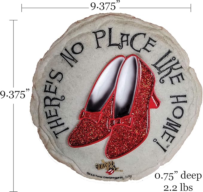 Spoontiques Ruby Slippers Stepping Stone - Wizard of Oz Decorative Garden Stone for Yard, Patio, Garden or Walkway - Outdoor or Indoor Home Decor-Ruum Studio Home