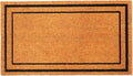 Welcome Doormats, Natural Coco Coir Mats with Non-Slip PVC Backing, Indoor Outdoor Mats for Home & Office, Floor Mats for Door Decor, Plain Entry Mat with Border, Beige & Black, 30"x17"-Ruum Studio Home
