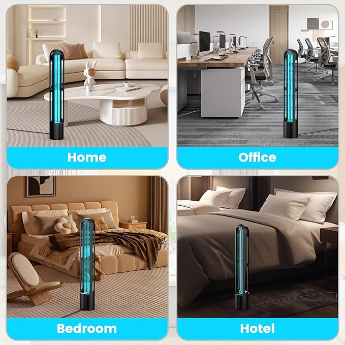 UV Light Sanitizer, Ultraviolet Lamp with Remote Control for Bed Bugs and Dust Mites, Home Disinfection Device UV Lamp for Home, Room & Kitchen, Ultraviolet Light with 3 Speed Timings-Ruum Studio Home