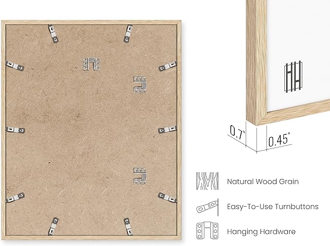 HAUS AND HUES Picture Frame, Beige Oak Wood, 16x20 inches, Set of 6-Ruum Studio Home