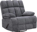 Oversized Swivel Rocker Recliner Chair for Adult, Rock Recliner for 350lb Big Man, Extra Wide Manual Recliners, Overstuffed Soft Rocking Sofa Chair,Light Grey-Ruum Studio Home