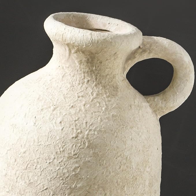 Ceramic Rustic Vase, 12.8" Large Flower Vases Home Decor Pottery Farmhouse Decorative Vase Boho Neutral Pampas Vases for Mantel Entryway Table Living Room Shelf Kitchen-Ruum Studio Home