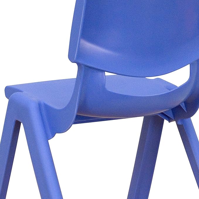 EMMA + OLIVER 23.625" W x 47.25" L Blue Plastic Activity Table Set-6 Chairs-Ruum Studio Home