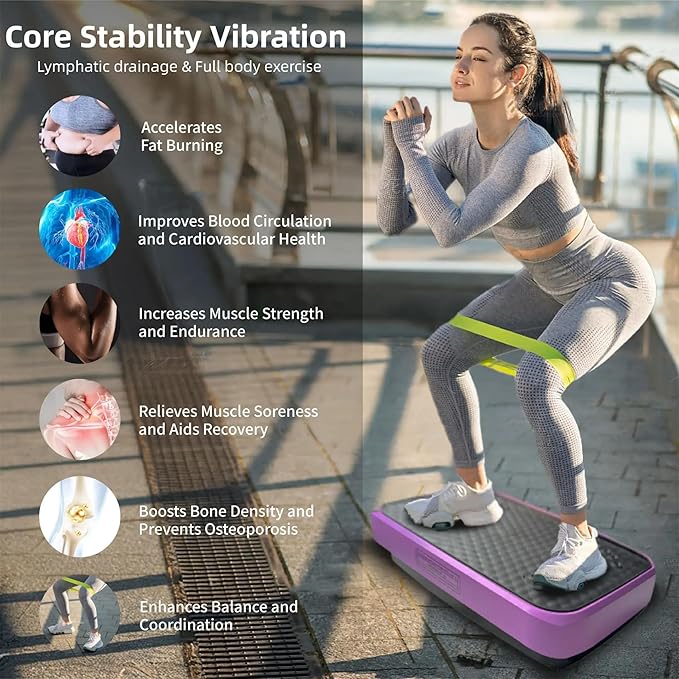 Vibration Plate Fitness Platform Whole Body Exercise Machine with 120 Speed Levels, Lymphatic Drainage, Fat Burning, and Weight Loss, Perfect for Women, Men, and Home Gym Exercise-Ruum Studio Home