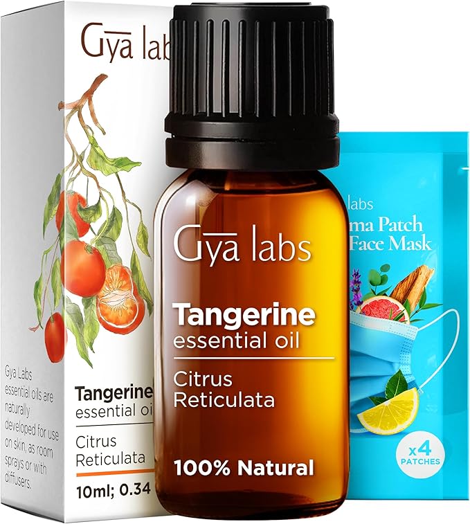 Gya Labs Tangerine Essential Oil for Diffuser - 0.34 Fl Oz - 100% Pure Natural Tangerine Oil for Skin, Massage, DIY Fragrances & Candle Making Scent-Ruum Studio Home