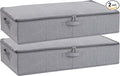 Under the Bed Storage Bins, 31.5 x 15.7 x 5.9 Inch Closet Organizers with Reinforced Handles for Blanket, Sheets, Pillows, Towels, Shoes, Grey, 2 Pack-Ruum Studio Home