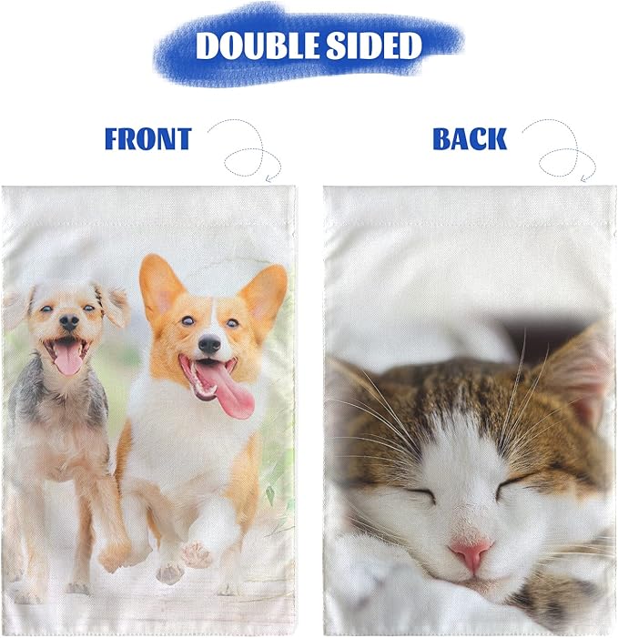 TOPFLAGS Sublimation Garden Flags Blank Garden Flag 12x18 Inch Double Side Custom Create Your Own Solid White Flag DIY Blanks Canvas Banner to Decorate-Ruum Studio Home