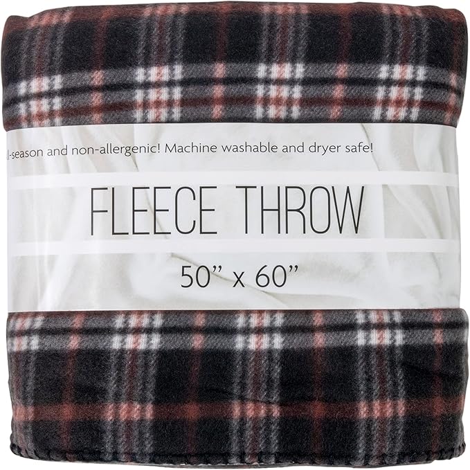 50x60 Throw Blankets, Plaid Fleece Throw Blankets for Bedroom, Couch, Livingroom, Chair, Pets, Outdoors-Ruum Studio Home