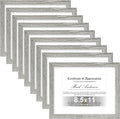 Vittanly 8.5x11 Picture Frames Set of 9, Shatter Resistant Plexiglass, Display 6x8 Pictures with Mat or 8.5x11 without Mat, Photo Frames for Wall or Tabletop, Engineered Wood, Grey-Ruum Studio Home