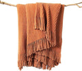 lifein Throw Blanket for Couch, Soft Boho Bed Throw,Cozy Burnt Orange Chenille Knitted Small Spring Lightweight Throw for Spring(Rust,50 * 60")-Ruum Studio Home