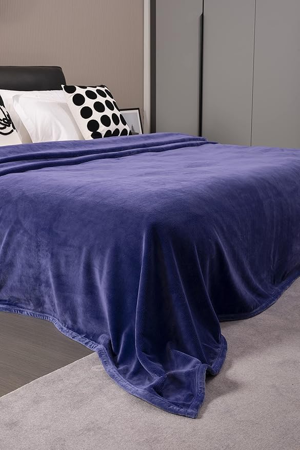 Mellowdy Extra Thick Hearty Plush Flannel Blanket (Violet Purple, 60x80) - 500GSM Twin Size Warm Blanket for Winter, Fall | Soft, Fluffy, Cuddly, Perfect for Bed, Oversized Throw for Couch, Sofa-Ruum Studio Home