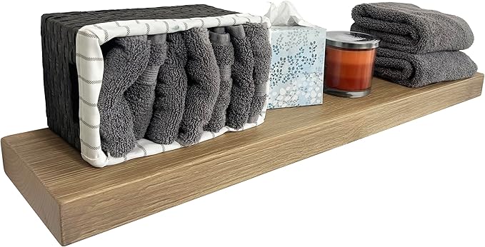 joelsantiques 42 Inch Wooden Floating Shelves for Wall - 42x8x2 in - Made of Natural Wood - Heavy Duty Rustic Wall Shelves Made in USA - Perfect for Living Room, Kitchen - Natural-Ruum Studio Home