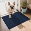 JSEI Entryway Rugs Doormat 20"x32", Non-Slip Dirt Trapper Door Mats Indoor, Washable Absorbent and Stain Resist Welcome Floor Mat for Front Door, Dog Door Mat, Muddy Wet Shoes & Paws, Navy Blue-Ruum Studio Home