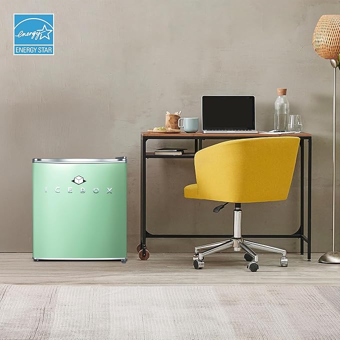 IBCR17MNT Compact, Energy Star Certified Small, Single Door Mini Fridge with Freezer Refrigerator, Standard (1.7 cu ft), Mint Green-Ruum Studio Home