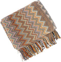 Boho Throw Blanket - Bohemian Fringe Tassels， for Bed Couch Soft ChairBlanket Double Sided (50"x70") (Khaki)-Ruum Studio Home