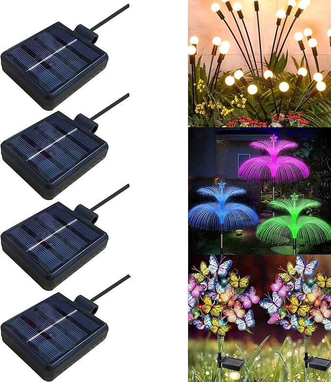Solar Lantern Light Replacement Top ,LED Solar Panel Lantern Lid Lights Replacement Part for Outdoor Flower DIY Solar Flower Lights Garden Patio Decor (Square 4 PCS)-Ruum Studio Home