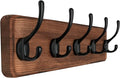 SKOLOO Rustic Wall Mounted Coat Rack with 16 Inch Mounting Hole Distance, Pine Solid Wood Coat Hook Hanger - 5 Hooks for Hanging Clothes Robes Towels Coats-Ruum Studio Home