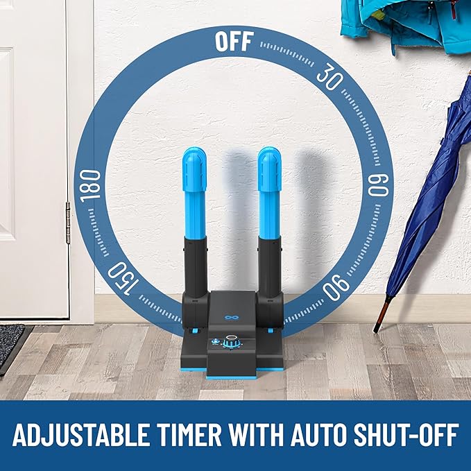 Foldable & Compact Boot Dryer & Boot Warmer with Timer, Fast 2-Hour Drying, Heavy-Duty Shoe Dryer for Work Boots, Sneakers, Gloves, Helmets & more – 2 Tube Design Everlasting Comfort-Ruum Studio Home