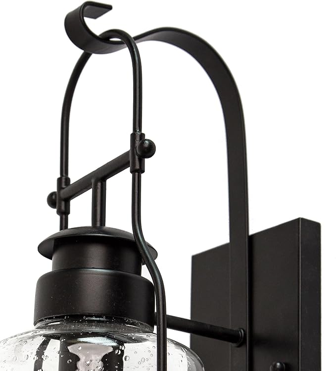 Muskoka Lifestyle Products Rustic Wall Light Lantern with Retro Industrial loft Lantern Look in Rubbed Bronze Powder Coat Finish with Milk Pioneer jug Glass-Ruum Studio Home