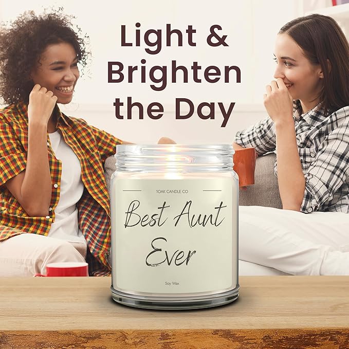 1OAK Vanilla Scented Candles - Aunt Candle - Best Aunt Gifts for Christmas from Niece, Nephew - Best Auntie Ever Gifts for Women-Ruum Studio Home