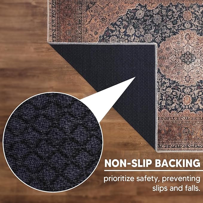 Keen Home Design 2x3 Rug - Machine Washable Entry Rug with Non-Slip Backing, Ideal for Enteryway, Kitchen, Bathroom, Laundry Room - Vintage, Easy Clean, Durable, Low Pile Rug - (2' x 3')-Ruum Studio Home