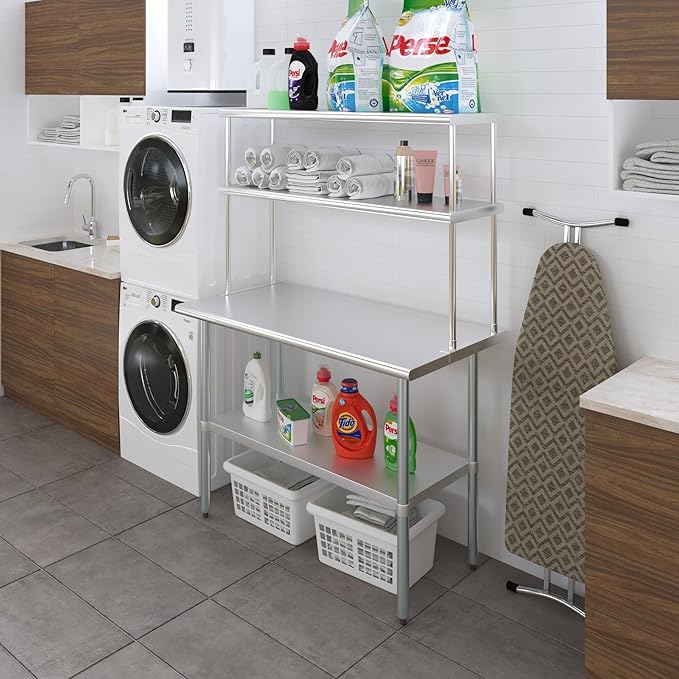 AmGood Double OverShelf Stainless Steel NSF - Many (48" Long x 14" Deep)-Ruum Studio Home