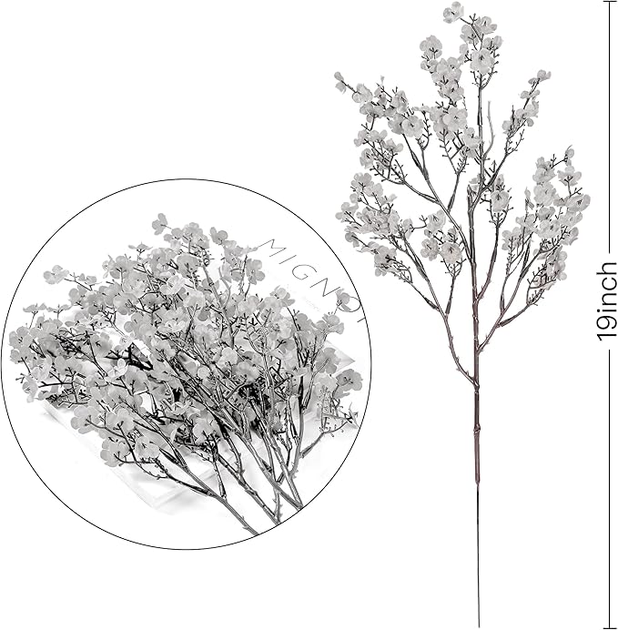 Sggvecsy 15 Pcs Babys Breath Artificial Flowers Gypsophila Bouquets Bulk Real Touch Fake Silk Flowers for Home DIY Floral Arrangement Table Centerpiece Fall Thanksgiving Autumn Decoration (Grey)-Ruum Studio Home