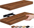 Sorbus Floating Shelves for Wall, Bathroom Shelves Wall Mounted for Kitchen, Bedroom, Bathroom Storage Over Toilet, Hanging Book Shelf for Home Decor Living Room (Walnut, 2 Pack)-Ruum Studio Home