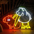 LISIGNVE Capybara Pelican Neon Sign for Wall Decor Funny Capybara Led Neon Light Sign Pelican Neon Light for Children's Room Kindergarten Bedroom Zoo Art Wall Decor(16.5”*12.6”)-Ruum Studio Home