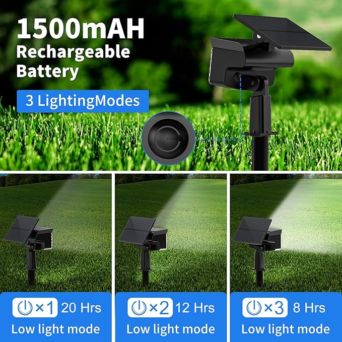 WELALO Solar Spot Lights Outdoor, 6 Pack/3 Modes Solar Landscape Spotlights, Adjustable Solar Powered Security Lights, IP65 Waterproof Wall Lights Solar Lights Outdoor for Walkway/Yard/Garden/Driveway-Ruum Studio Home