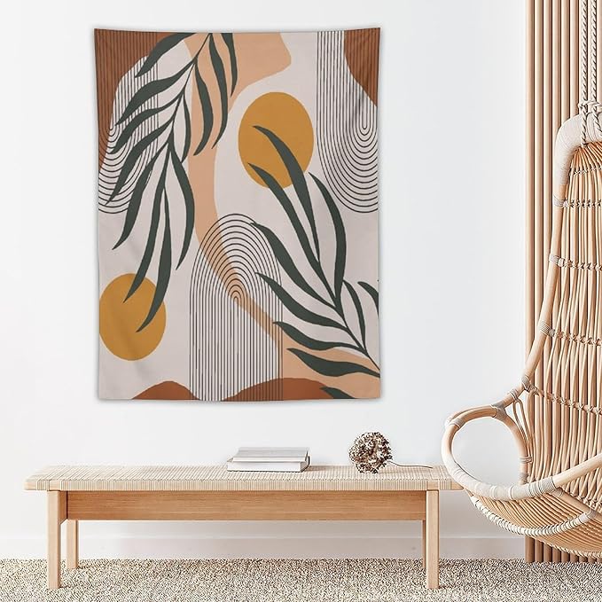 ICMOLYYENLO Boho Plant Aesthetic Tapestry, Abstract Medieval Arch Sun Home Aesthetic Wall Hanging For Bedroom Living Room Dormitory Tapestry 50x60 Inches-Ruum Studio Home