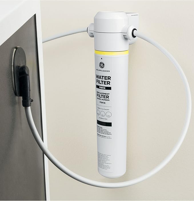 GE Icemaker & Refrigerator System, Exterior Connection, Ice for Beverages, Reduce Chlorine Taste & Odor for Better Water, Replace Filter (FQK1K) Every 6 Months, GXRLQK-Ruum Studio Home