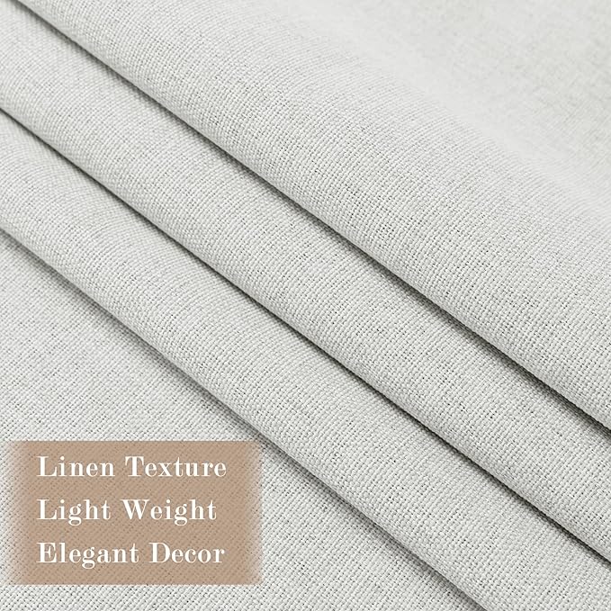 Full Blackout Privacy Curtains, 240 Inch Extra Wide Linen Blend Drapes, Pinch Pleat Window Drapery for Room Divider Storage/Space Room Separation, 1 Panel, W 240" x L 102", Greyish White-Ruum Studio Home