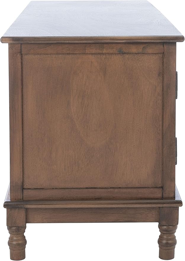 SAFAVIEH Magnolia TV Stand for up to 55" Flatscreen – Brown, 2 Doors with Interior Storage, 2 Open Shelves, Entertainment Media Console (MED5702C)-Ruum Studio Home