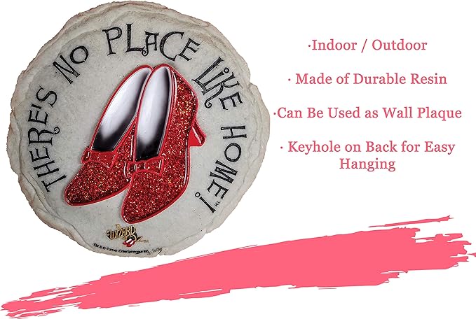 Spoontiques Ruby Slippers Stepping Stone - Wizard of Oz Decorative Garden Stone for Yard, Patio, Garden or Walkway - Outdoor or Indoor Home Decor-Ruum Studio Home
