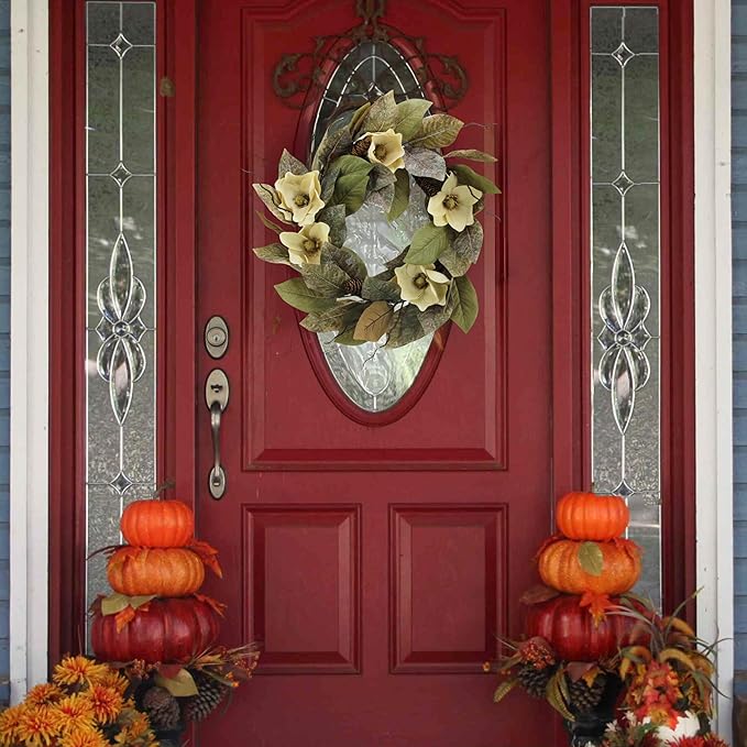 Admired By Nature 24" Magnolia Pine for Home Office Front Door Wreath, Wall Hanging Arrangement Decoration-Ruum Studio Home