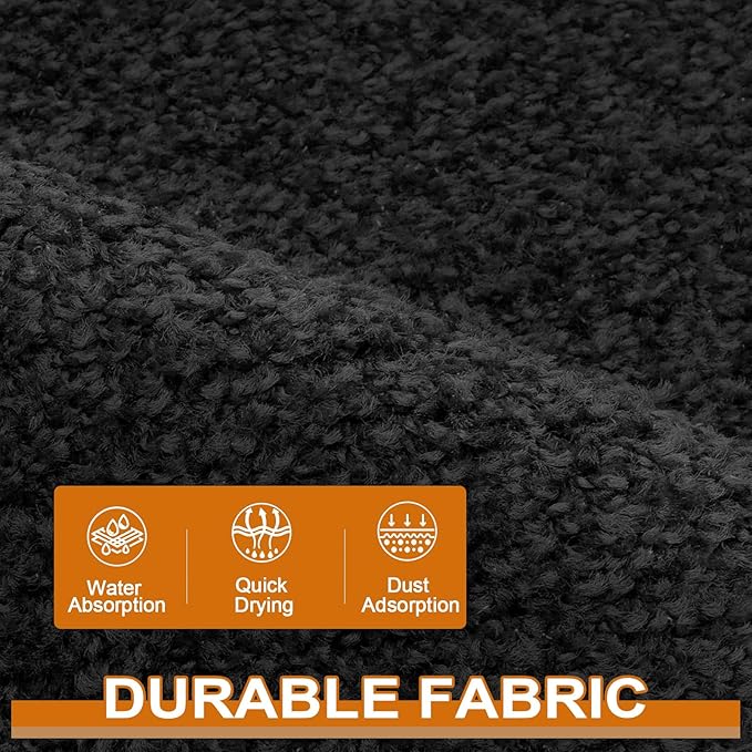 Mibao Dirt Trapper Door Mat for Indoor Outdoor, Waterproof All-Season, All-Weather Doormat, Heavy Duty Non-Slip Entrance Rug, Low Profile Absorbent Entrance Mat Carpet, 48" x 24", Black-Ruum Studio Home