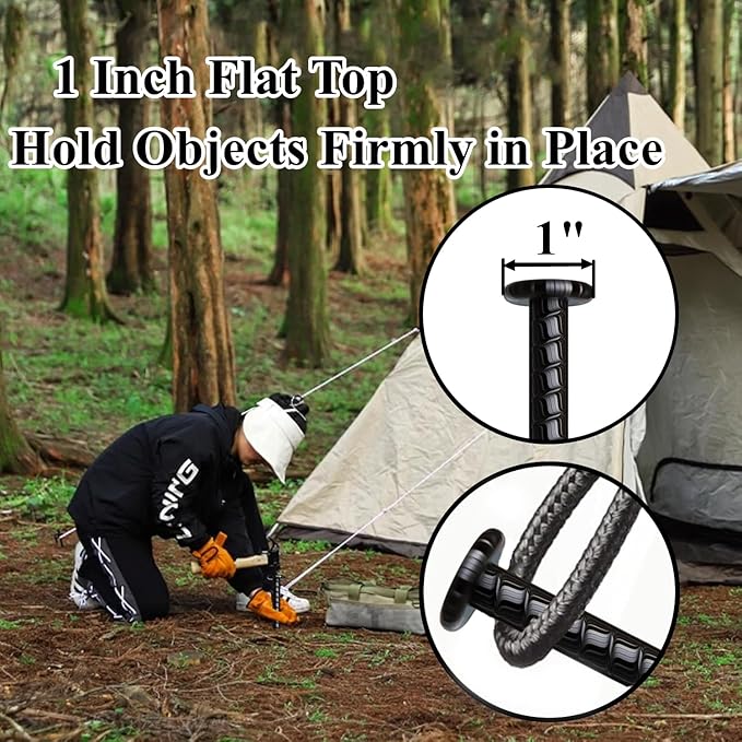16 Inch Rebar Stakes 10 Pack Heavy Duty Ground Anchors 1/2 Inch Diameter Galvanized Steel Asphalt Anchoring Metal Spikes for Speed Bump, Parking Curb and Camping Tent-Ruum Studio Home