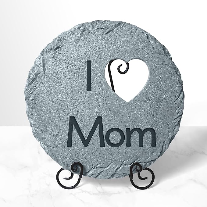 Let's Make Memories Personalized Garden Stone - Resin - Custom Garden Décor - Round Stone with Heart Cutout - for Dad - for Father's Day-Ruum Studio Home