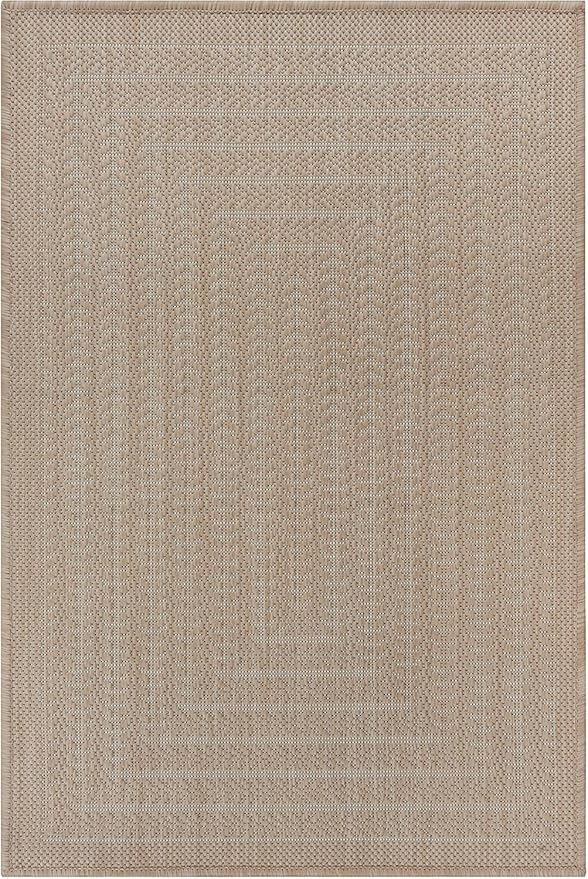 Adiva Rugs Outdoor Indoor Area Rug, Weather Resistant, Easy to Clean, Stain Resistant Floor Mat for Dining Room, Backyard, Deck, Patio (Natural Beige, 2'6" x 7')-Ruum Studio Home