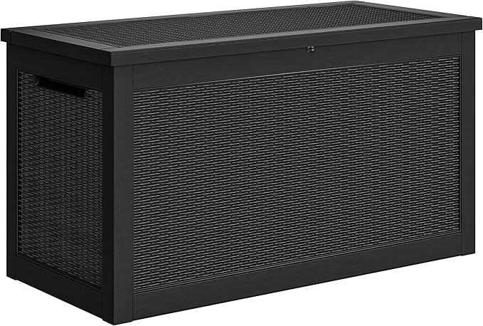 YITAHOME 260 Gallon XXL Large Deck Box, Outdoor Resin Storage Box, Lockable Storage Container for Patio Cushions, Furniture, Garden Tools, Water Resistant (Black)-Ruum Studio Home